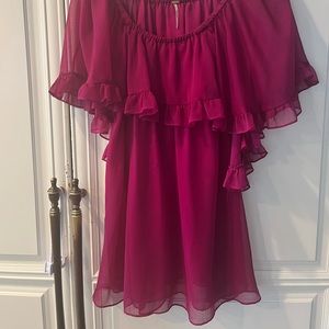 Free people mini flowy wine colored dress size small